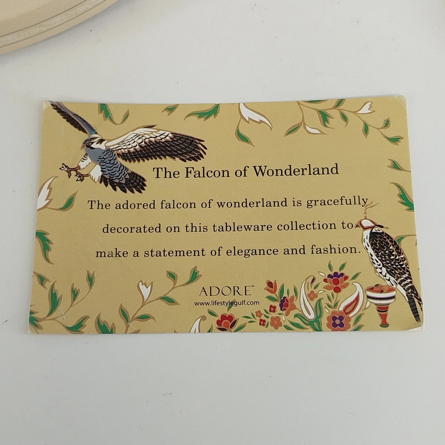 Adore Falcon of Wonderland China Plate 7.5" Bird & Floral Collectible Boxed Vtg