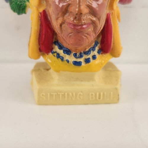 Lot 4 Native American Figure Doll Totem Baby Souvenir Sitting Bull Vintage 1960s