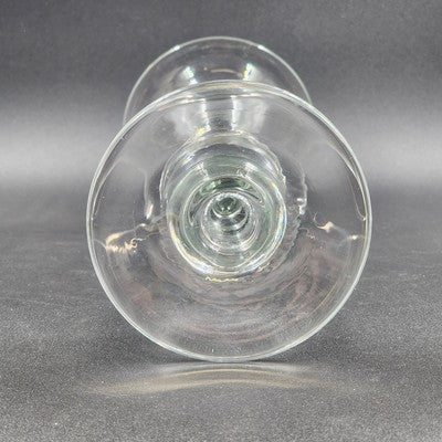 Large Hand Blown Art Candlesticks Holder Crystal Clear Glass Footed VTG 14"x4.5"