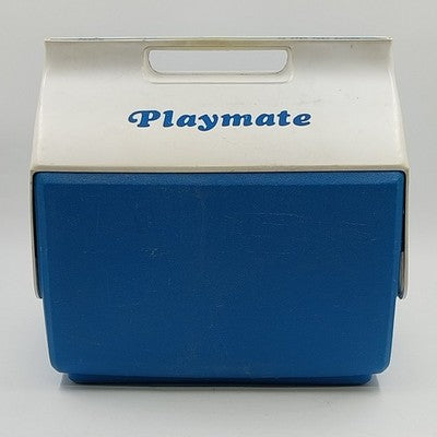 Igloo Blue & White Playmate Cooler Large with Sliding Lid Ice Chest 14" Vtg 1986