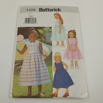 Butterick 3408 Vintage Sewing Pattern 2002 Uncut Girl Dresses Size 2-5