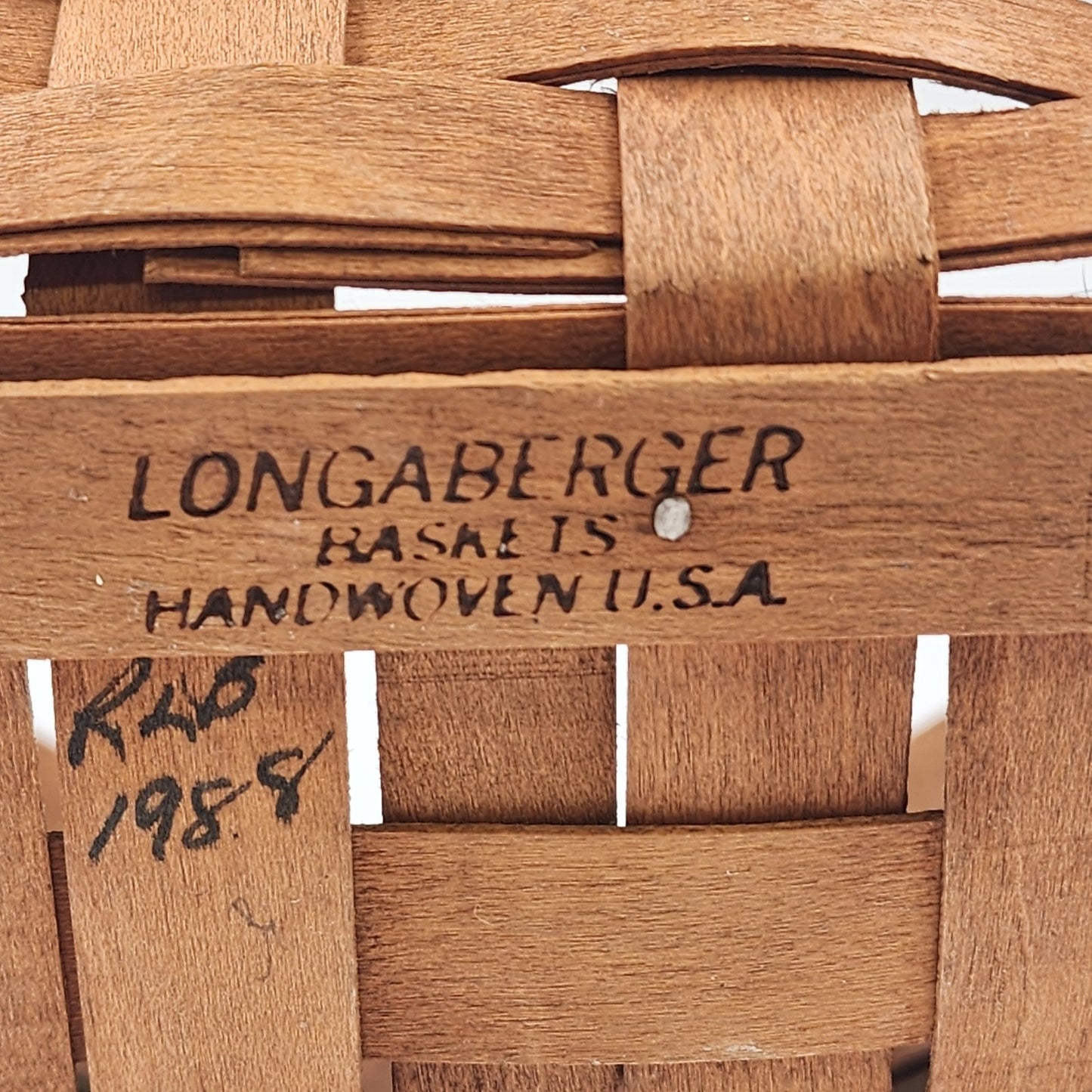 Longaberger 1988 Poinsettia Basket Christmas Collection In Green 8" Across x 6"h