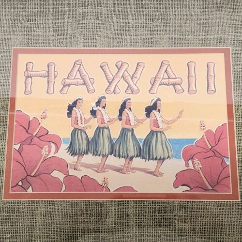 Hawaii by Kerne Erickson Framed Matted Art Print Faux Bamboo Frame 21.5" x 17.5"