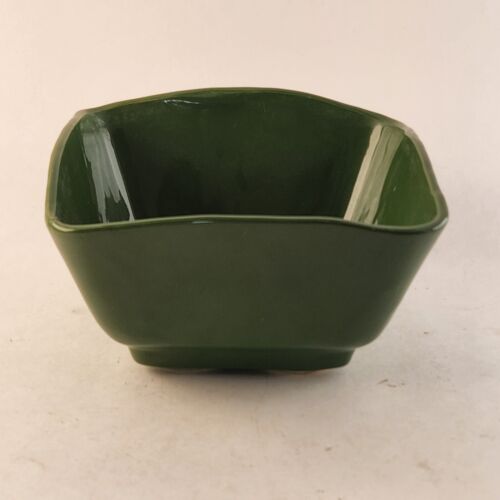 Shawnee USA Forest Green Square Tapered Planter Vase or Bowl 7" x 6.5" x 4"h