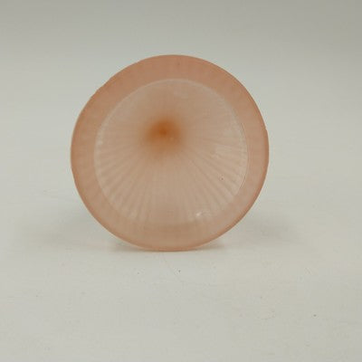 Frosted Glass Light Pink Rose Ribbed Votive Candle Holder 6"