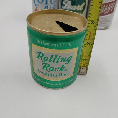 5 Old Vintage Short Empty Beer Cans Schlitz Pearl Cream Ale Colt 45 Rolling Rock