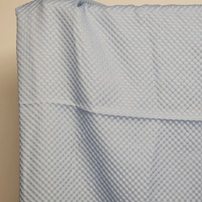 Soft Blue Polyester Square Pavers Honeycomb Waffle Cloth Pattern Shower Curtain