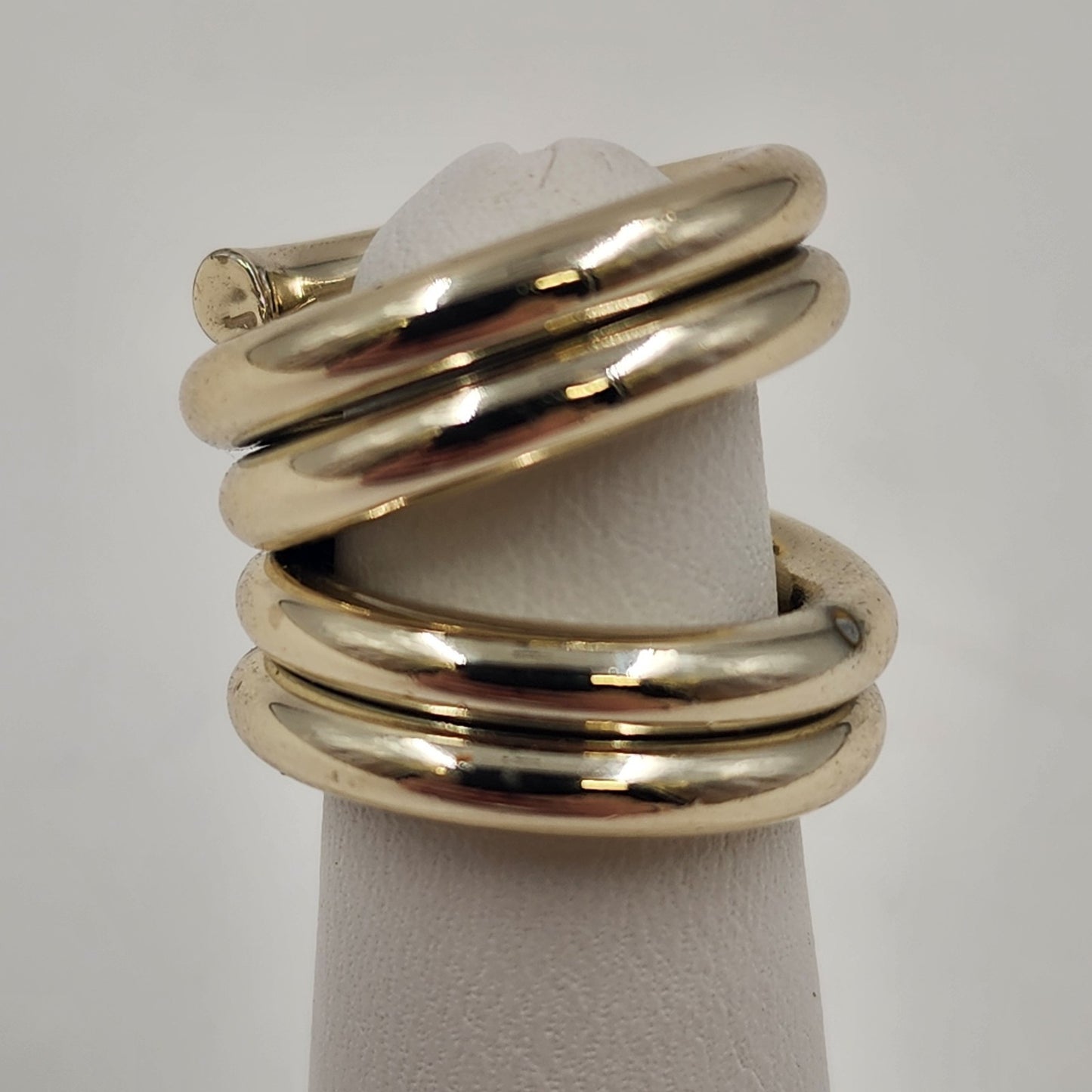 Classic Silver Tone Wrap Ring Round Bar Accent Fashion Jewelry Size 3 Vintage