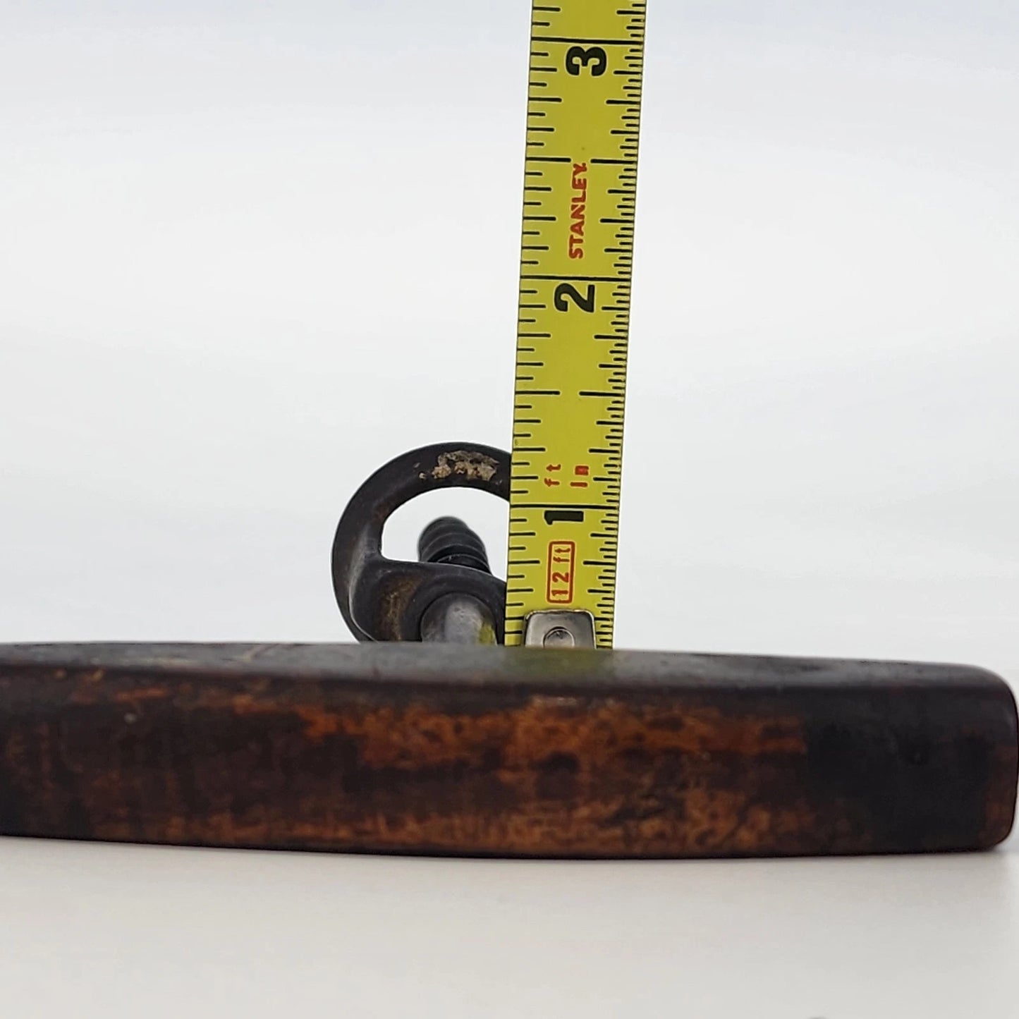 WILLIAMSON'S Corkscrew Wine Bottle Opener Flat Wood T Handle Boot Lever 5.5" Vtg