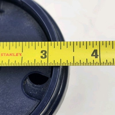PNC Bank Lidded Insulated Coffee Cup Thermos with Sip Hole Cover Navy Blue 7"
