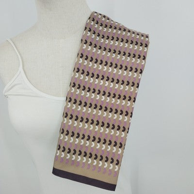 Symphony Scarfs 20" Square Scarf Brown Curved Pattern Polyester Vintage Italy