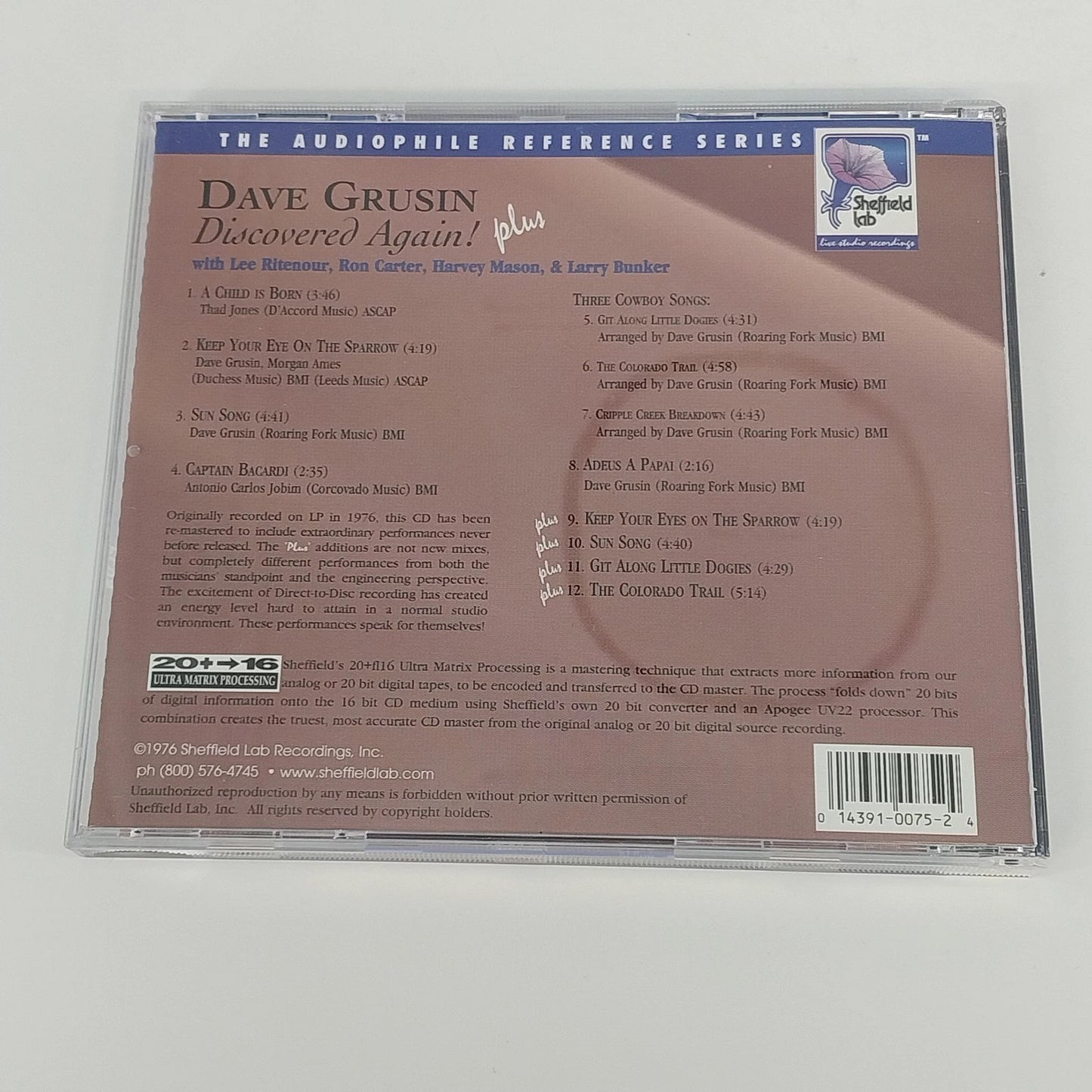 Cousin Dave Grusin Discovered Again Plus CD Sheffield Lab Audiophile Jazz Hi-Fi
