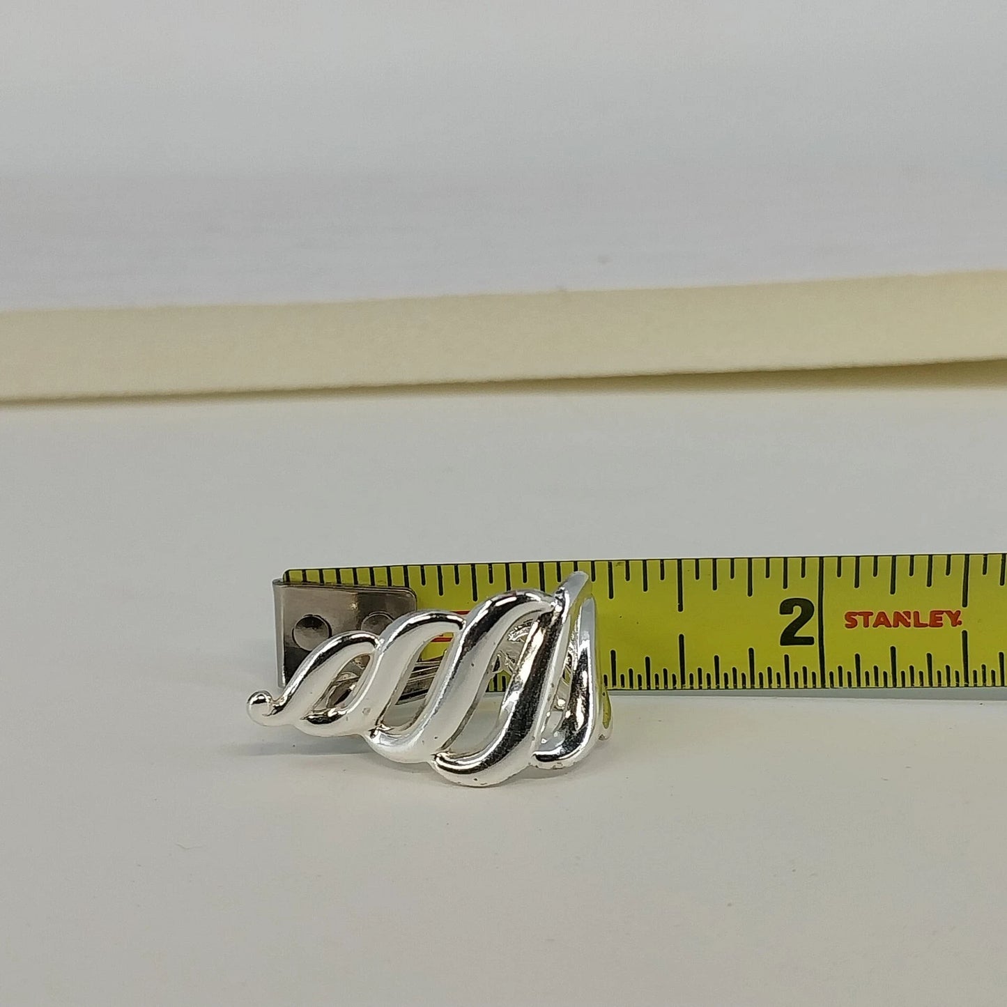 Napier Silver Tone Clip On Screw Back Earrings Swirl Half Hoop Polished Vintage