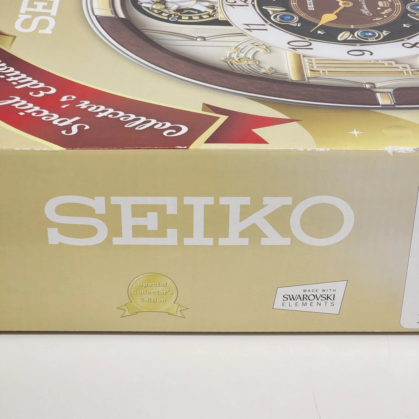Seiko Swarovski Wall Clock NIB Golden Trumpet 18 Melodies Special Collector’s Ed