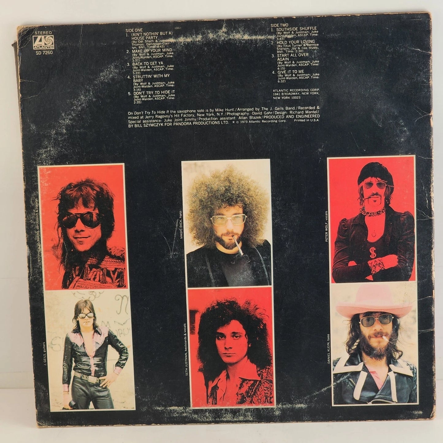 Bloodshot J Geils Band 1973 Vinyl LP Atlantic Rock Album