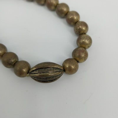 Set of 4 Bracelets in Faux Pearl Faceted Beads Brown & Gold Tone Stretchable 7"