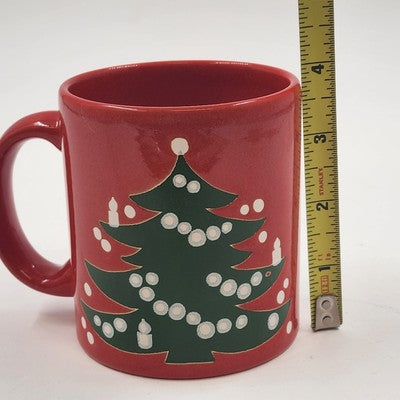 Waechtersbach Red Christmas Tree Mug 12oz West Germany Ceramic 4" Tall