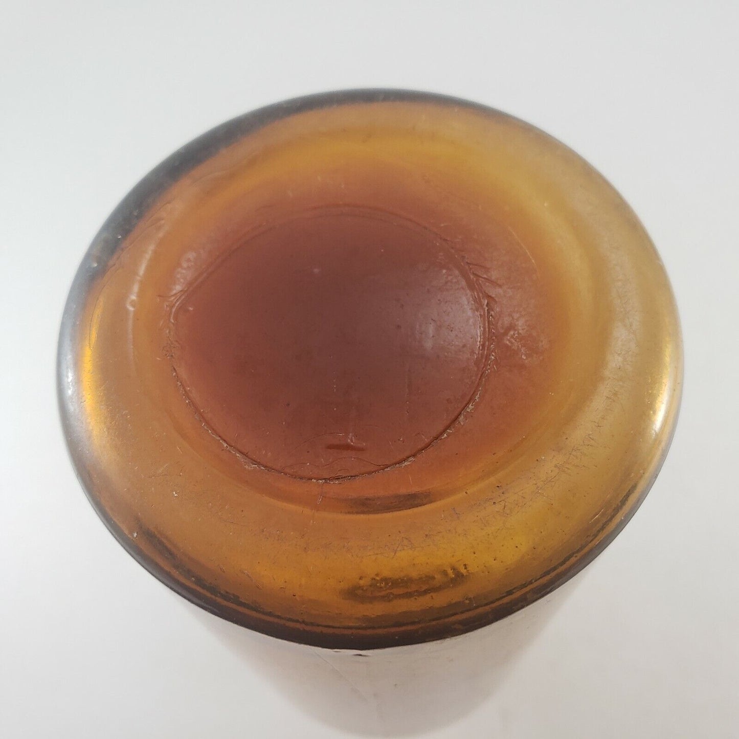 Brown Apothecary Glass Bottle w No Stopper 7¼" High Antique Hand Blown No Maker