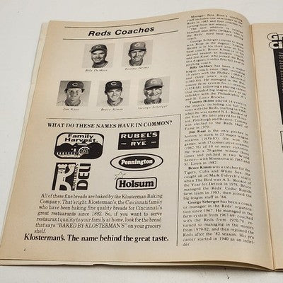 1985 Cincinnati Reds vs New York Mets Scorebook Dave Parker Program Unscored