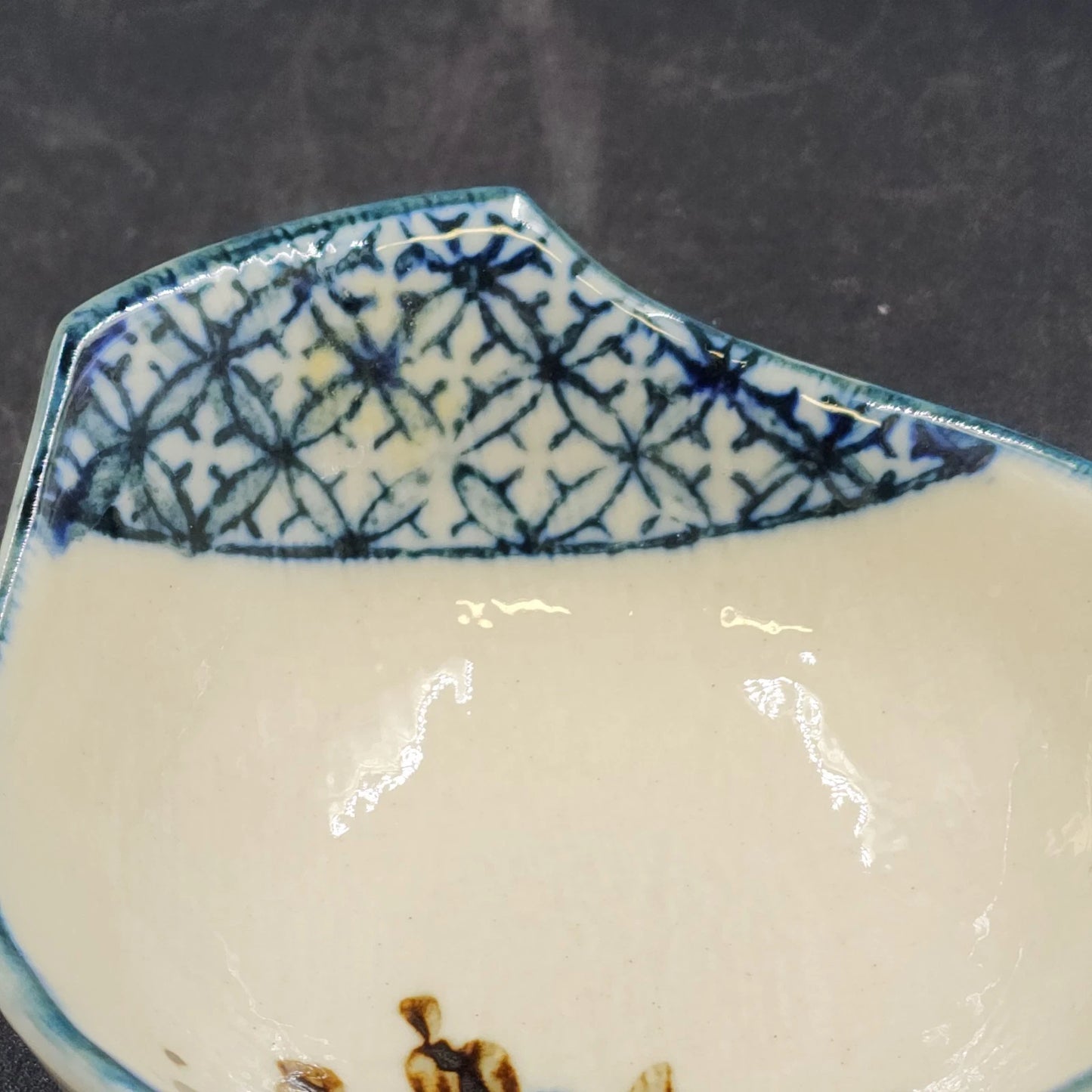 3 Japanese Ceramic Tonsui Bowls Blue Floral Hand Painted Porcelain Nabe Hot Pot