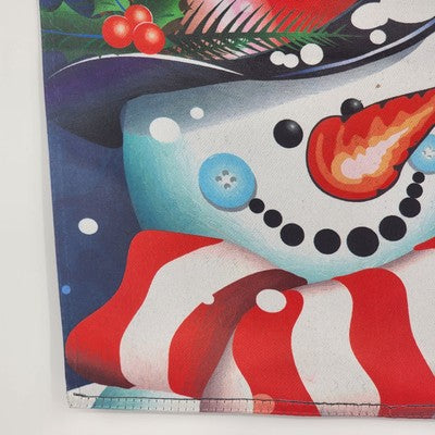 WELCOME Garden Flag Banner Christmas Holiday Snowman Double Sided 12.5"x19"