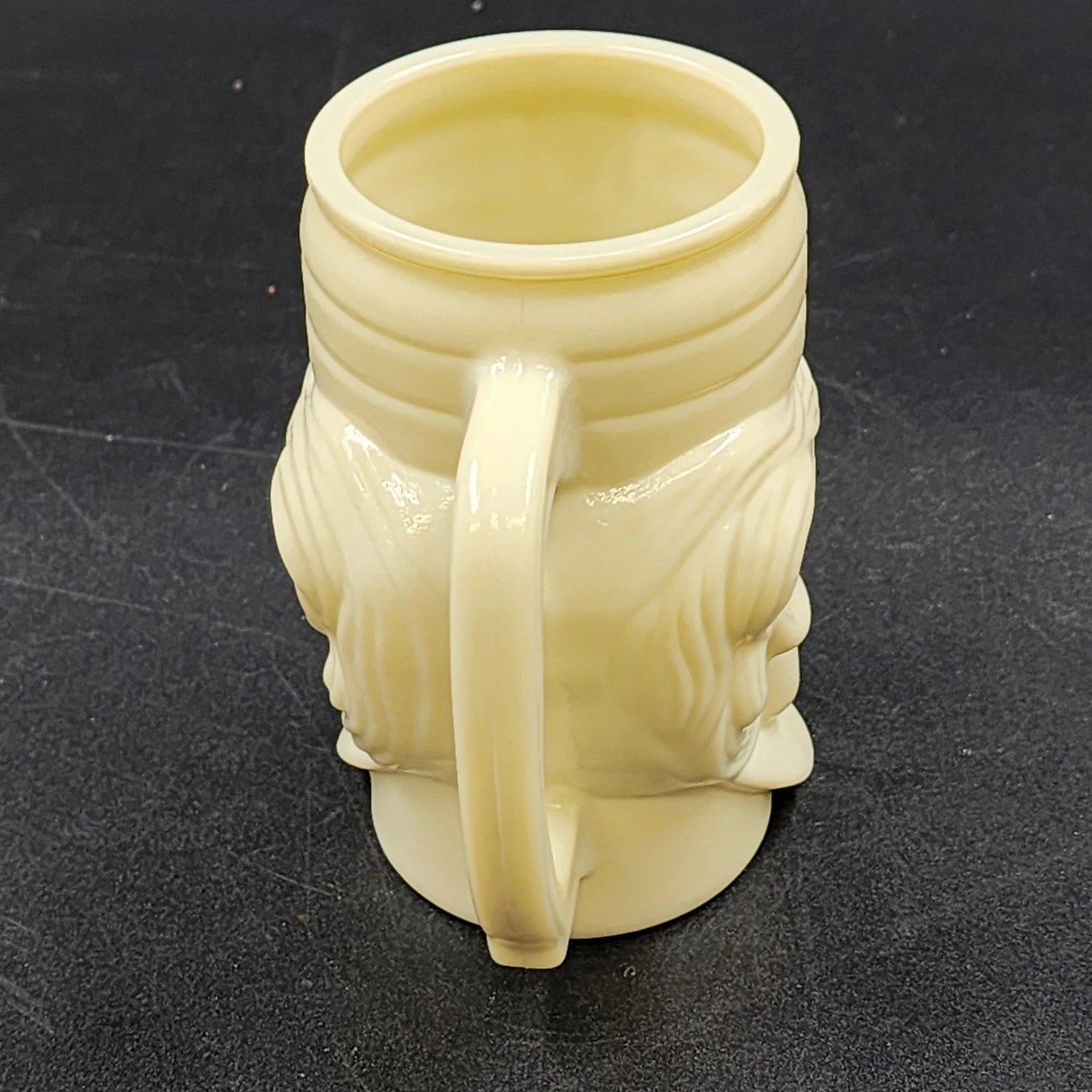 Avon Casey At The Bat Mustache Man Shaving Stein Custard Milk Glass Mug Vintage