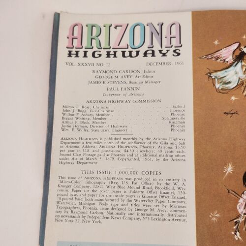 Arizona Highways Magazine Dec 1961 Season's Greetings Yule Songs