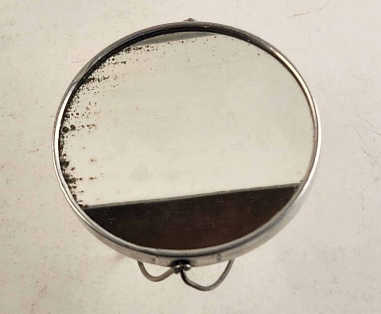 Vintage Travel Makeup Stand-Up Two-Sided Mirror Vinyl Case Compact