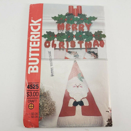 Butterick 4525 Sewing Patterns Uncut Christmas Holidays Wall Hanging & Centerpiece
