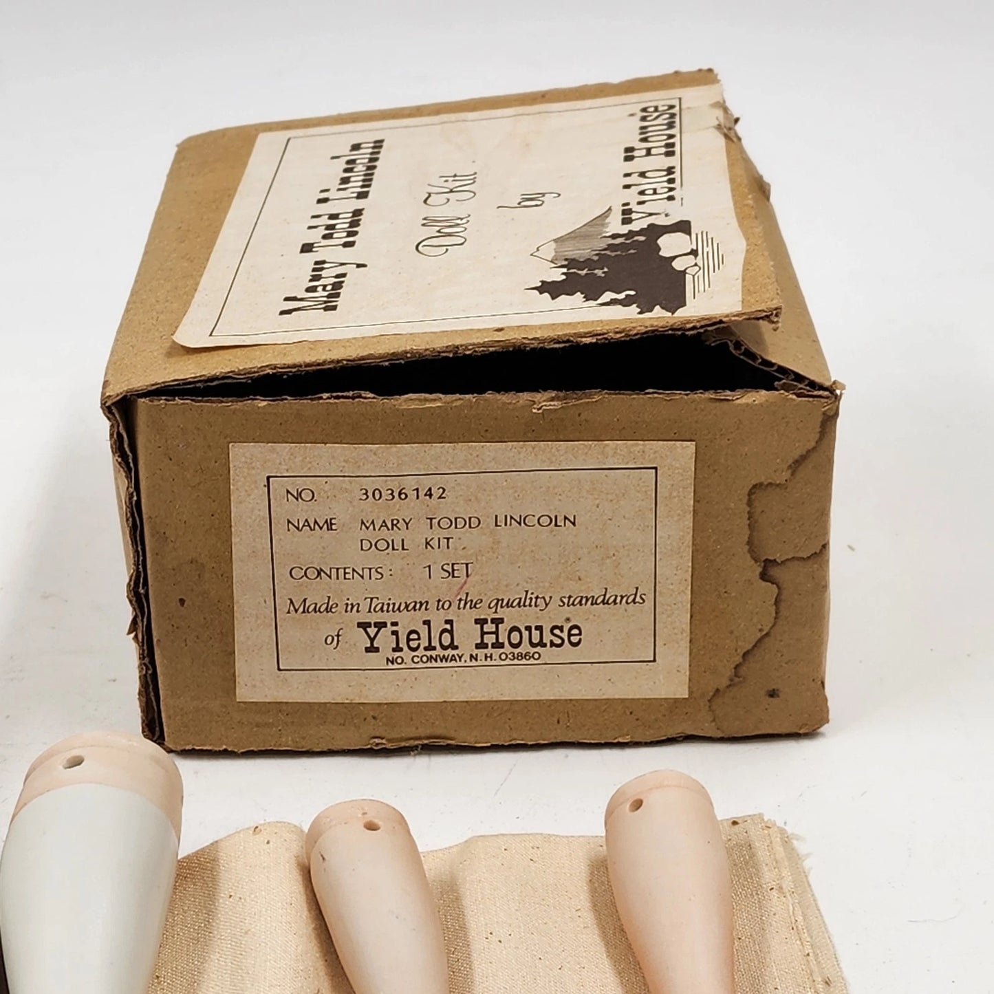 Mary Todd Lincoln Doll Kit Yield House Inc Head Arms Legs Body Fabric & Pattern