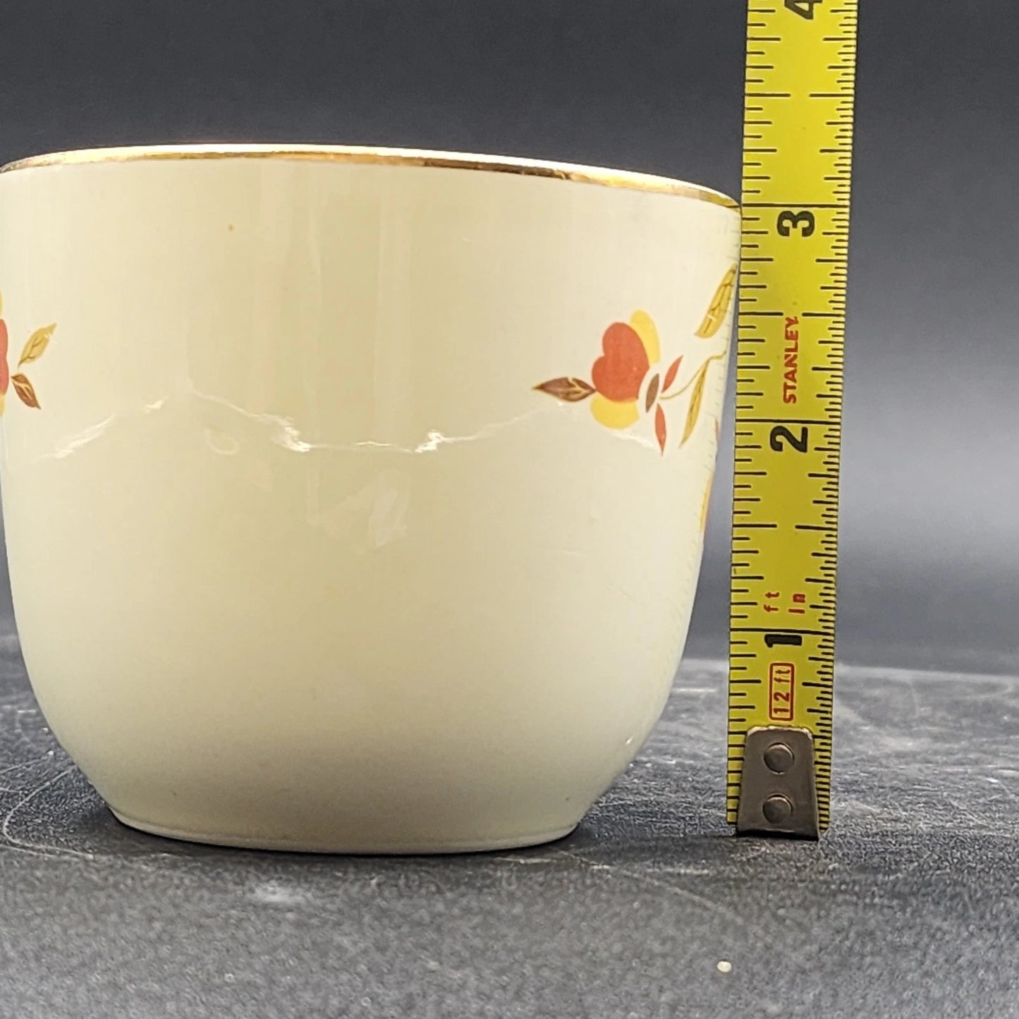 4 Autumn Leaf St Denis Cups Tea/Coffee Hall's Superior for Jewel Tea MCM Vintage