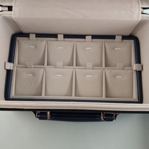 Jewelry Case Travel Handmade PU Leather Velvet 3 Layer Tray Organizer Display