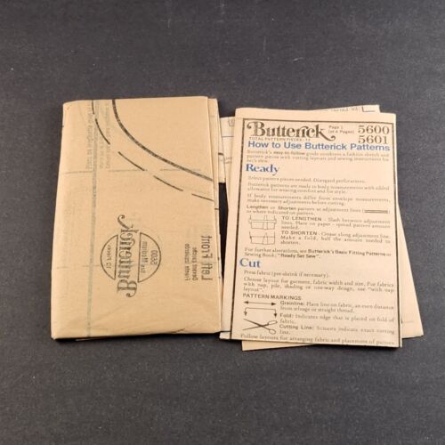 Butterick 5600 Vintage Sewing Pattern Misses Vest Size Medium