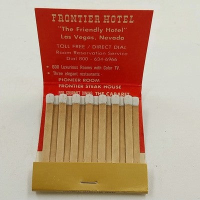 Frontier Casino Hotel The Friendly Hotel Las Vegas Nevada Matchbook Vintage