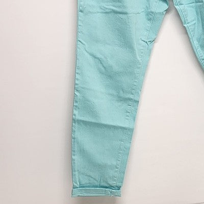 Nine West Gramercy Skinny Ankle Womens Jeans Size 14 Teal Denim Cotton Stretch
