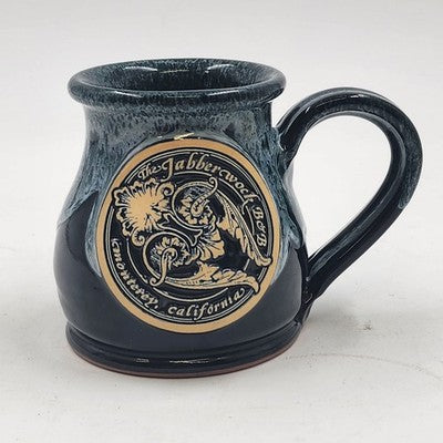 Deneen Pottery Mug Jabberwock B&B Monterey CA Blue Drip Glaze Stoneware Cup