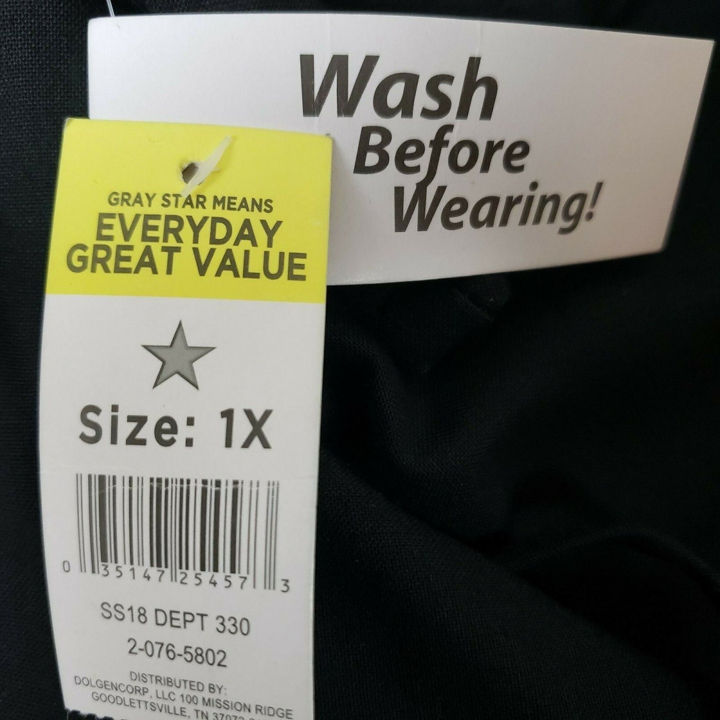 B Scrubs Brand Uniform Scrubs NWT Solid Black 1XL 3 Pockets Side Slits at Waist