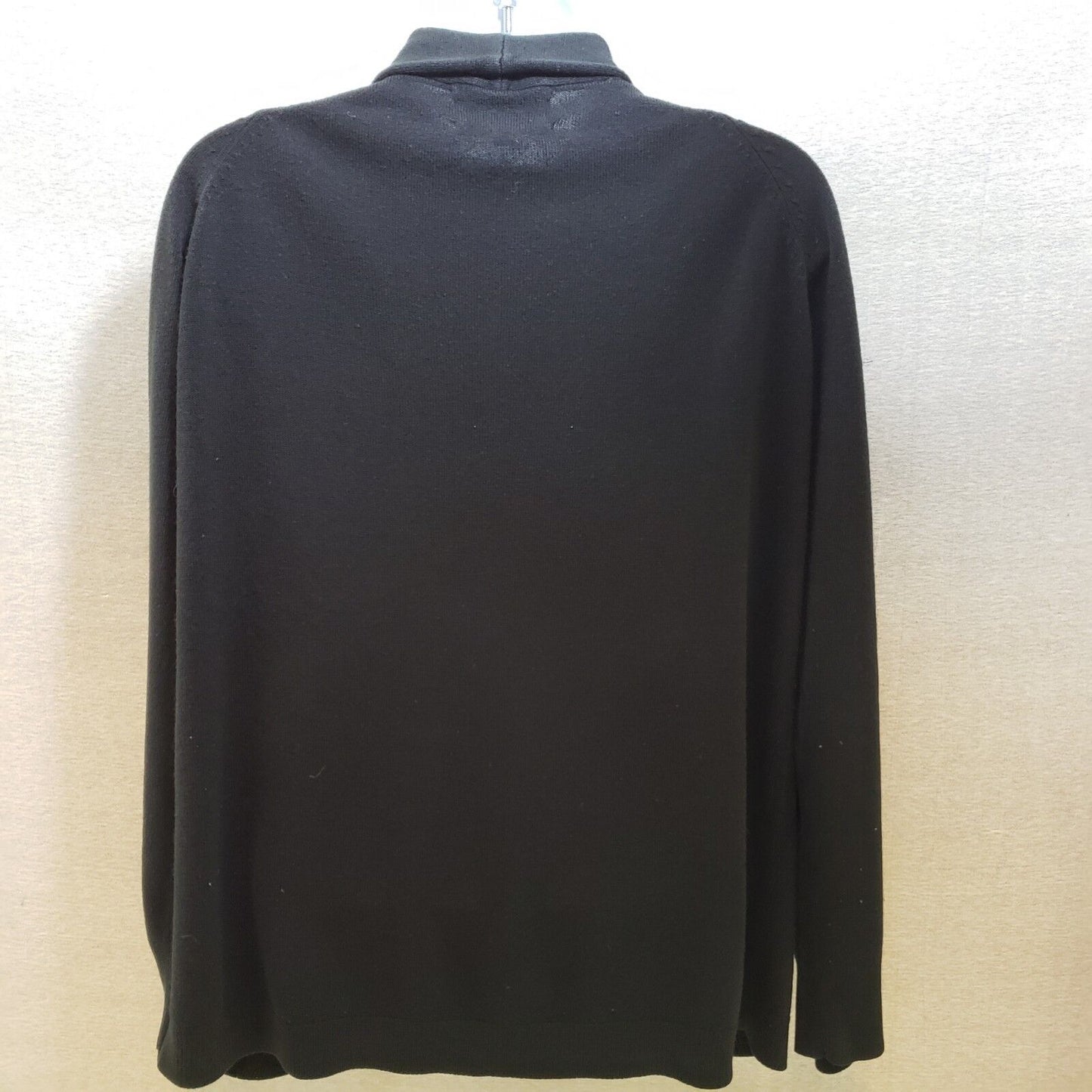 Debbie Morgan Cardigan Wrap Black XL Sweater Open Front Acrylic Patch Pockets