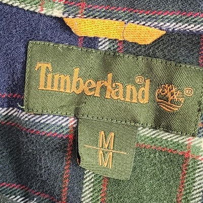 Timberland Men’s Medium Plaid Flannel Shirt Green BlueTimberland Button Down