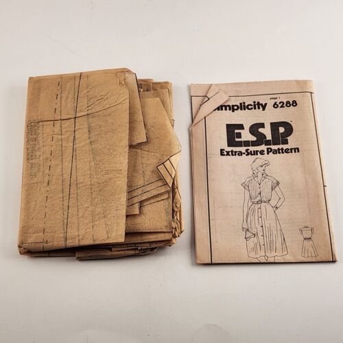 Simplicty ESP 6288 Vintage Cut Sewing Pattern Misses' Dress Size U (16 18 20)