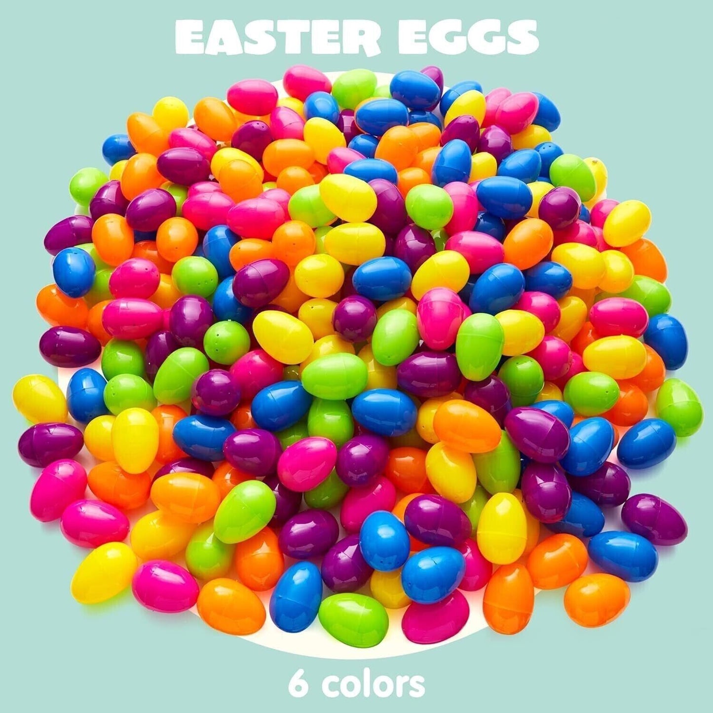 200 PCS 2.3" Easter Eggs Bright Plastic Easter Eggs Fillable Assorted Colors