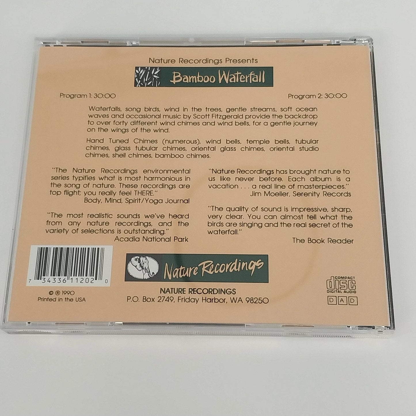 Scott Fitzgerald Bamboo Waterfall Wind Chimes Bells CD Nature Recordings 1990