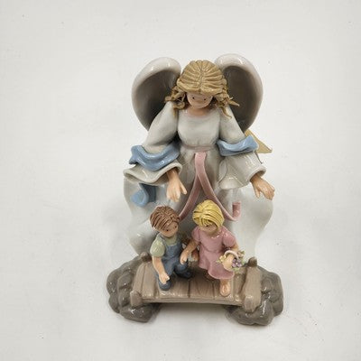 Appletree Design Angel of Security Figurine w/ Boy & Girl 7.75" #40607 VTG