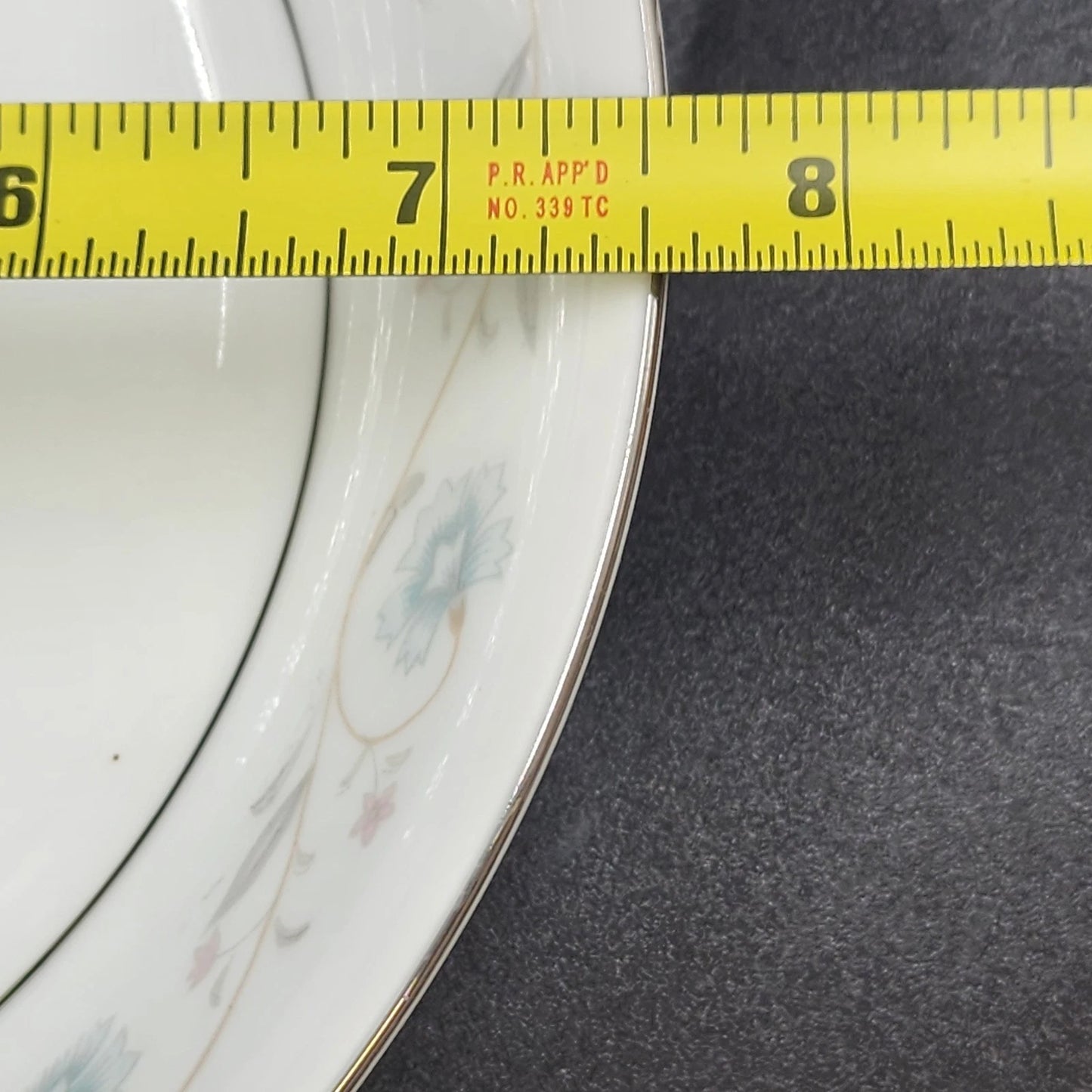 4 English Garden Coupe Soup Bowls Platinum 1221 Fine China of Japan 7.5"