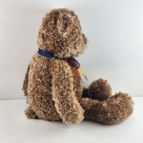 Gund Bear Plush Stuffed Animal Brown Rainbow Bow Bearessence 4980 12" Toy Stuffy