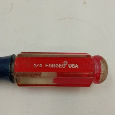 Craftsman Screwdriver 10" Long 1/4 Forged USA 41584 H WF Flat Standard Tip USA