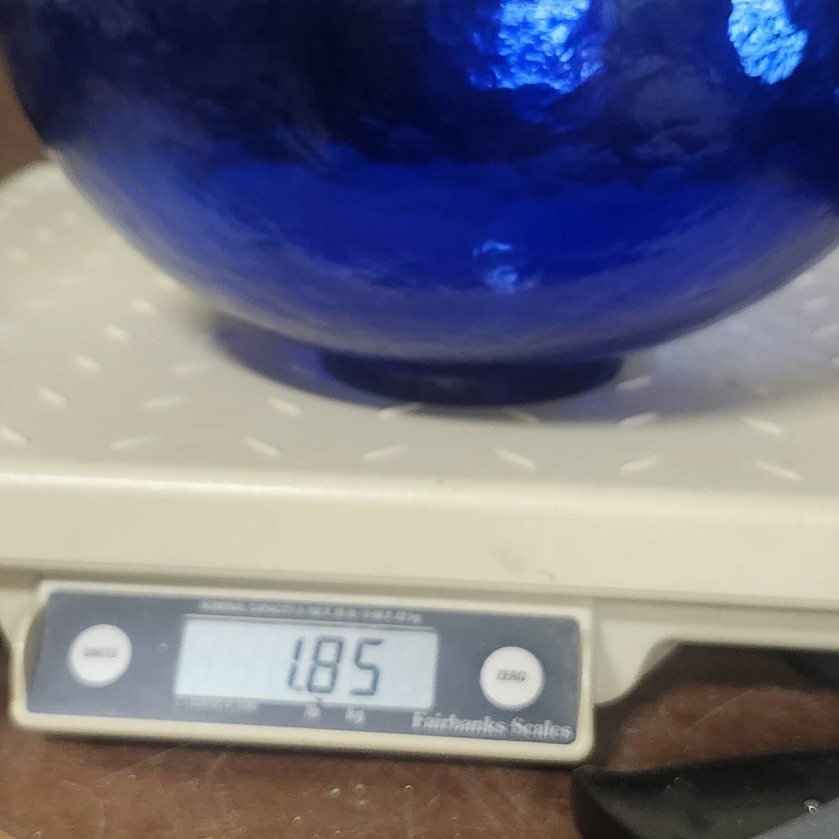 Vietri Murano Italy Cobalt Blue Art Glass Centerpiece Bowl 9.5" Footed Base Vtg