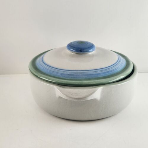 MA Hadley 1 Qt Covered Casserole Dish Bouquet Pattern Inside Bowl Plain Lid 6.5"