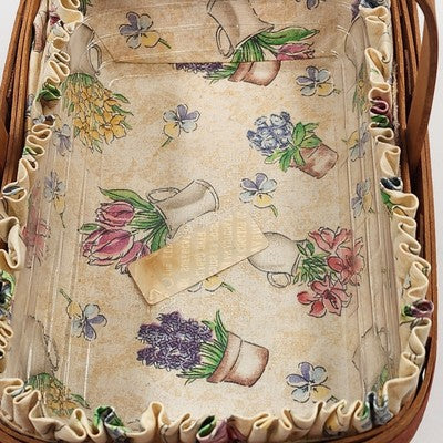 Longaberger 2000 Mother's Day Early Blossom Basket Fabric Liner Protector 11"