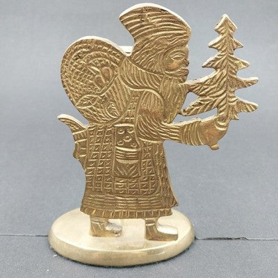 Jainson Brass Santa Taper Candlestick Holder 5.5" Old World Christmas Vintage